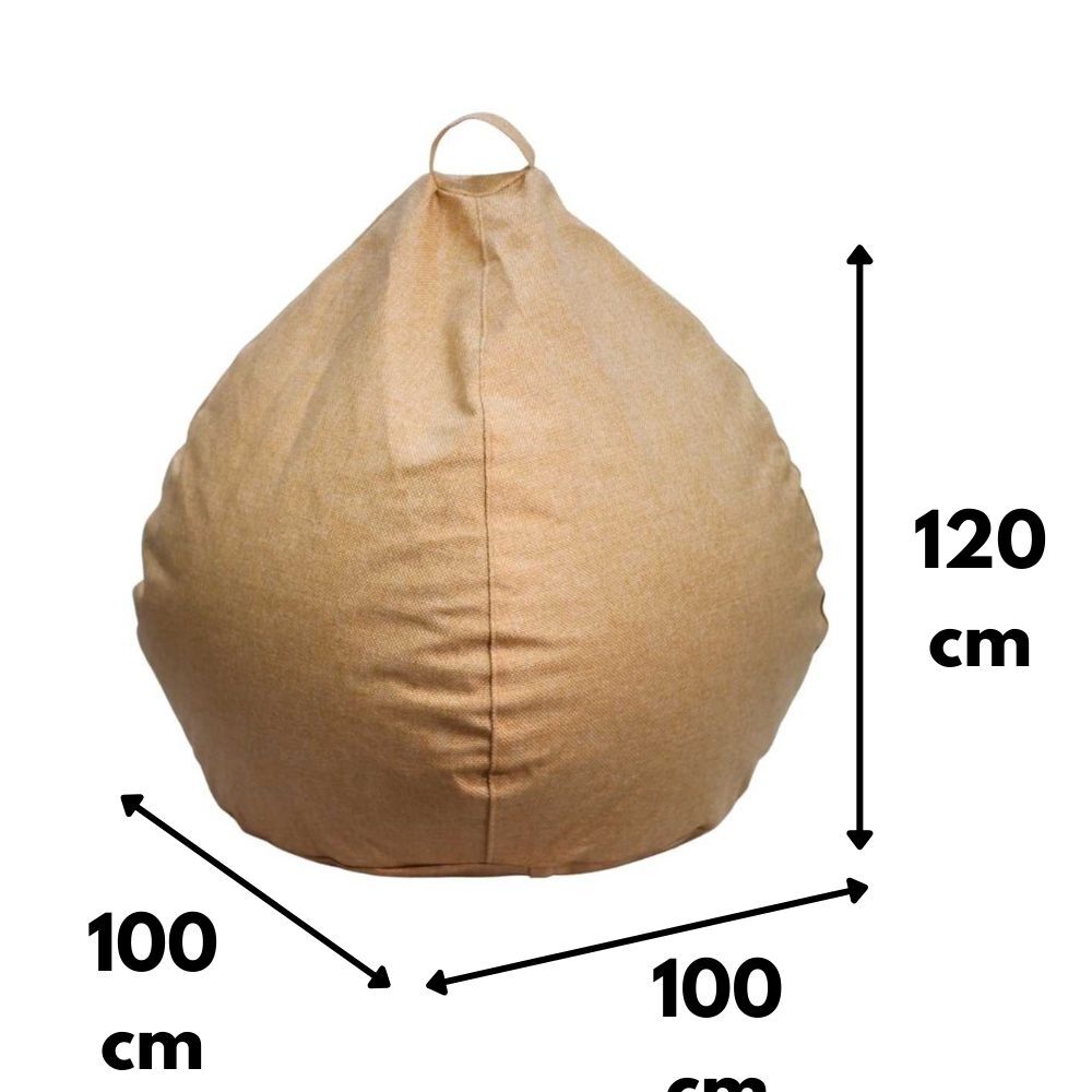 Funda (sin Relleno) Pouf Pera Beige Omega 100x120x120 image number 4.0