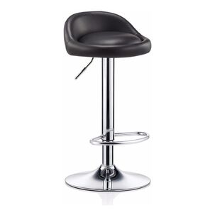 Silla Bar Taburete Altura Regulable Ecocuero Negro Cromado