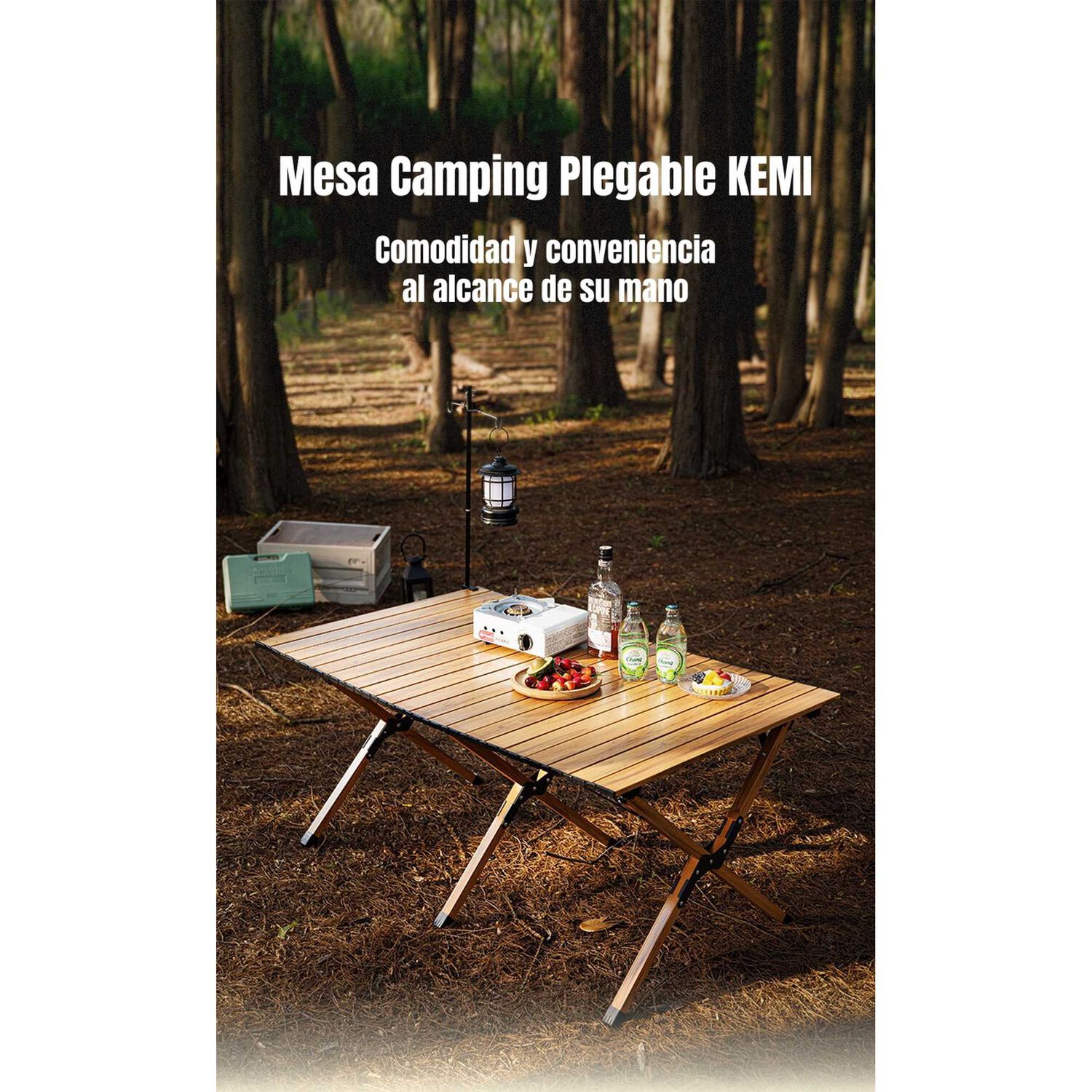 Mesa De Camping Plegable Impermeable 120x58cm Kemi image number 7.0