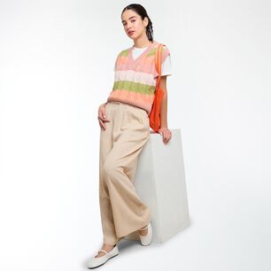 Sweater Rayas Sin Mangas Cuello Redondo Mujer Freedom