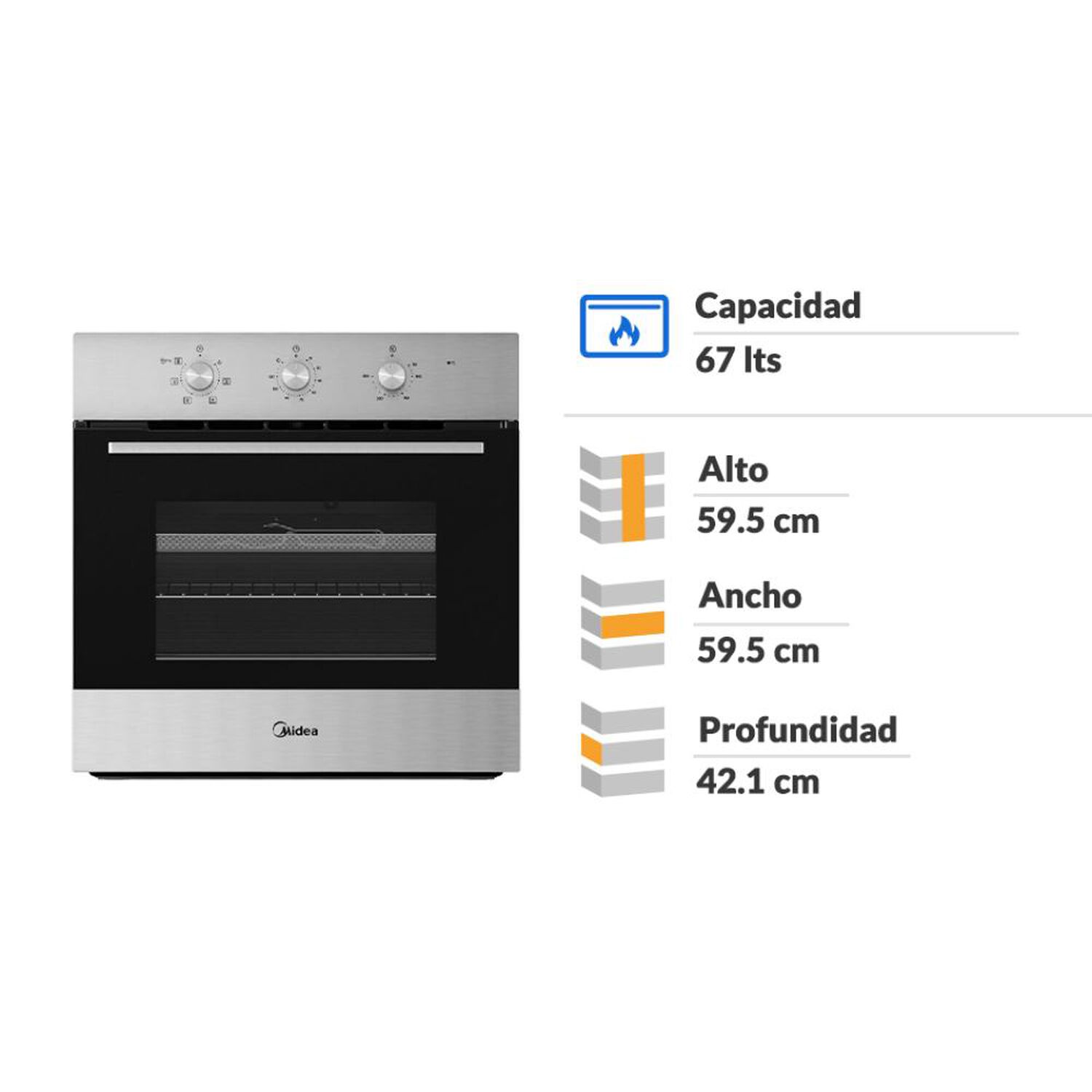 Horno Empotrado Midea Mbog1tam-60ecbs / 67 Litros image number 1.0