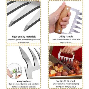 Set 2 Garras De Oso Acero Inoxidable Para Asados Bbq