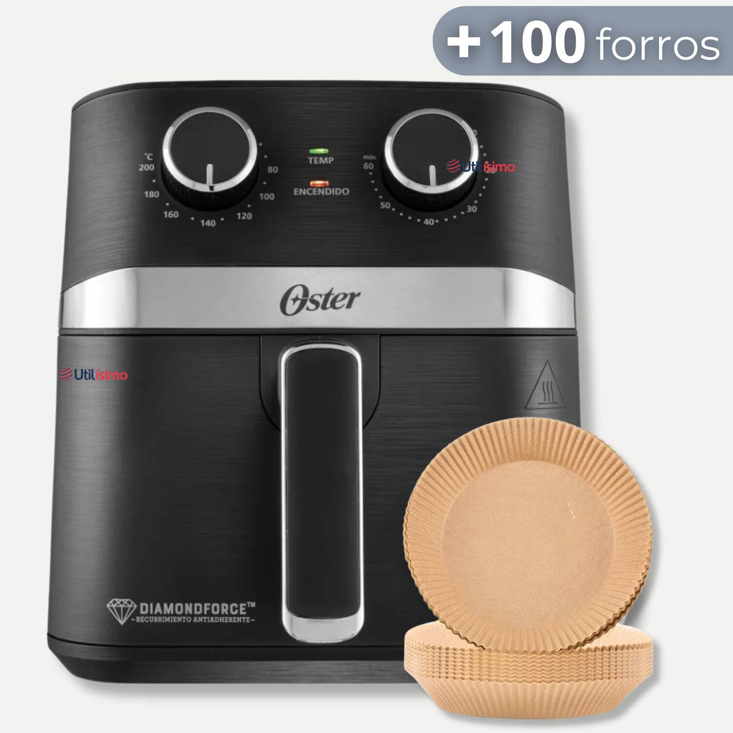 Oster Freidora De Aire Manual, Recubrimiento Oster Diamondforce, 4l De Capacidad, Con Controles De Tiempo Y Temperatura, Ckstaf401mdf + 100 Forros De image number 0.0