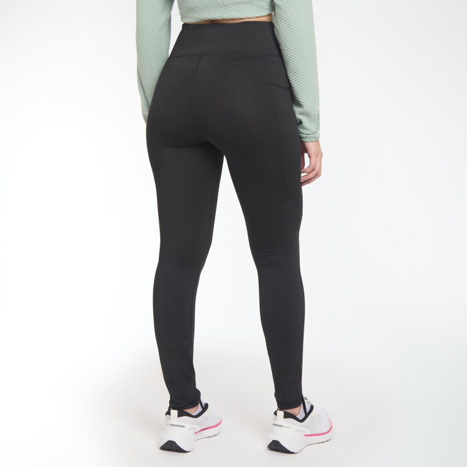 Calza Deportiva Larga Lisa Tiro Medio Mujer Wetland image number 3.0