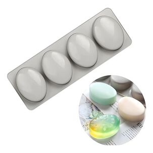 Moldes Silicona Jabon Ovalado Color Gris 4 Cavidades