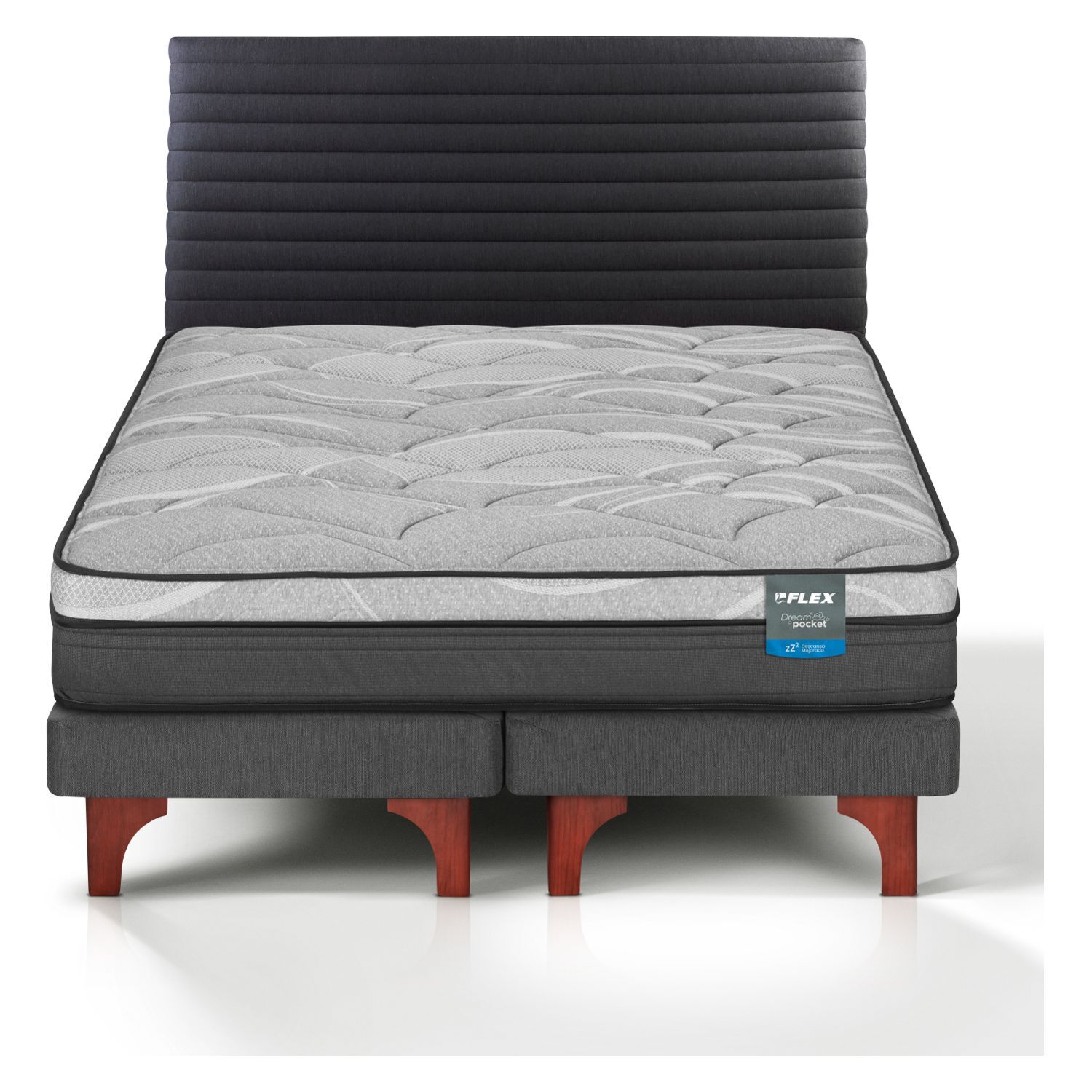 Cama Europea Flex Dream Pocket / 2 Plazas + Respaldo image number 0.0