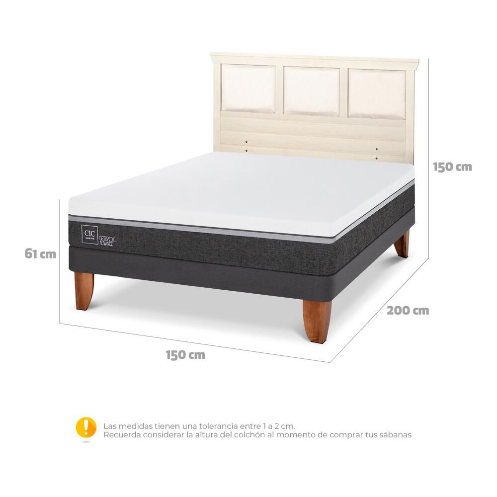Cama Europea Cic Ortopedic Advance / 2 Plazas / Base Normal + Respaldo image number 5.0