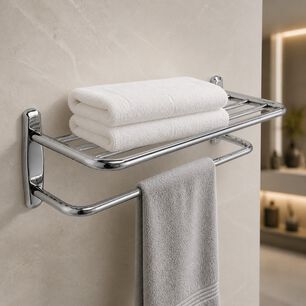 Toallero Repisa Acero Inoxidable Con 4 Barras Marca Taumm