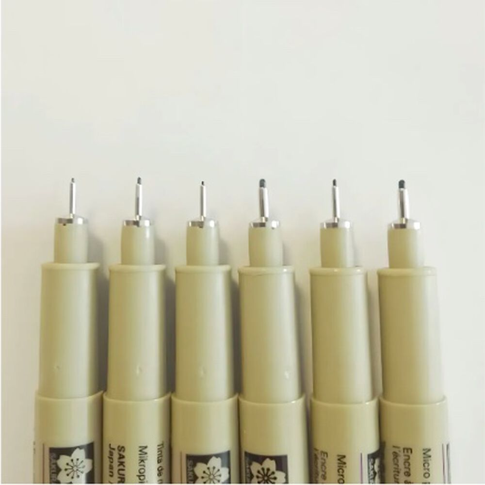 Set 6 Tiral&iacute;neas Sakura Pigma Micron Drawing Gray Tones image number 1.0