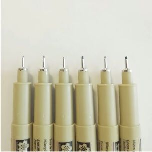 Set 6 Tiral&iacute;neas Sakura Pigma Micron Drawing Gray Tones