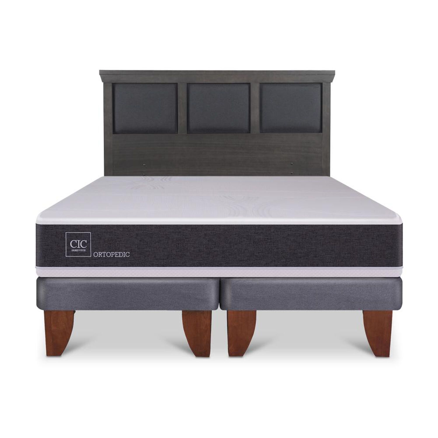Cama Europea Cic Ortopedic / 2 Plazas / Base Dividida + Respaldo image number 0.0