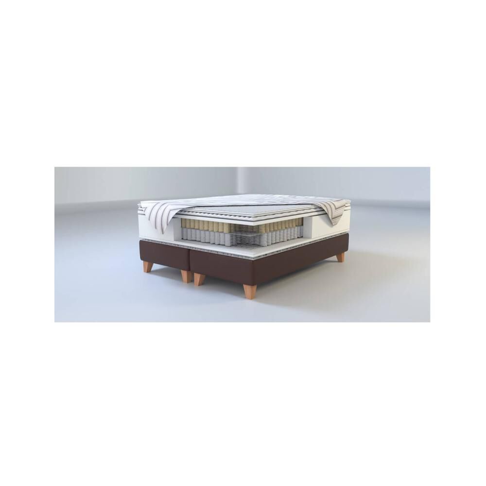 Cama Europea Rosen Nest / King / Base Dividida + Set De Maderas Issey Vison image number 6.0
