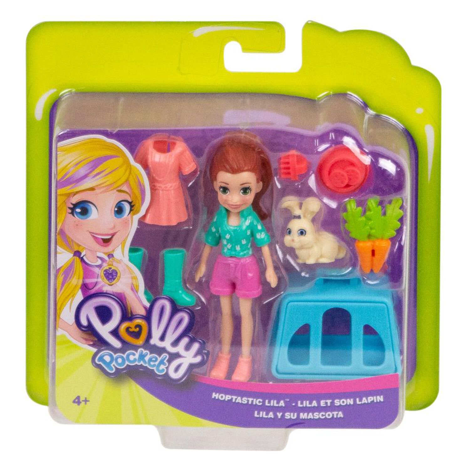 Mini Mu&ntilde;eca Polly Pocket Lila Y Su Conejo image number 2.0