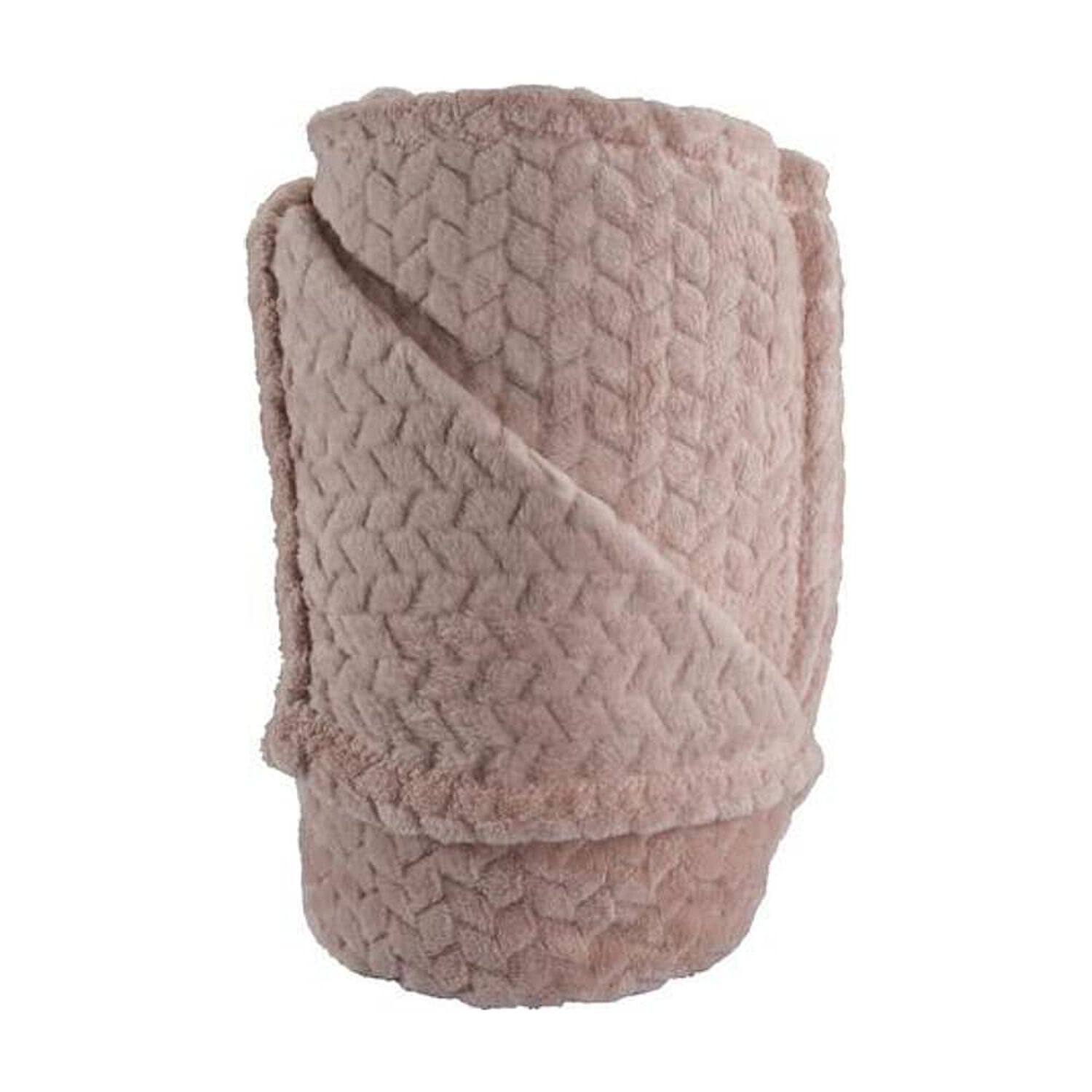 Frazada Andes Jacquard Flannel Rosa 2 Plaza image number 0.0
