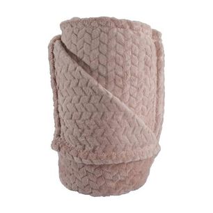 Frazada Andes Jacquard Flannel Rosa 2 Plaza