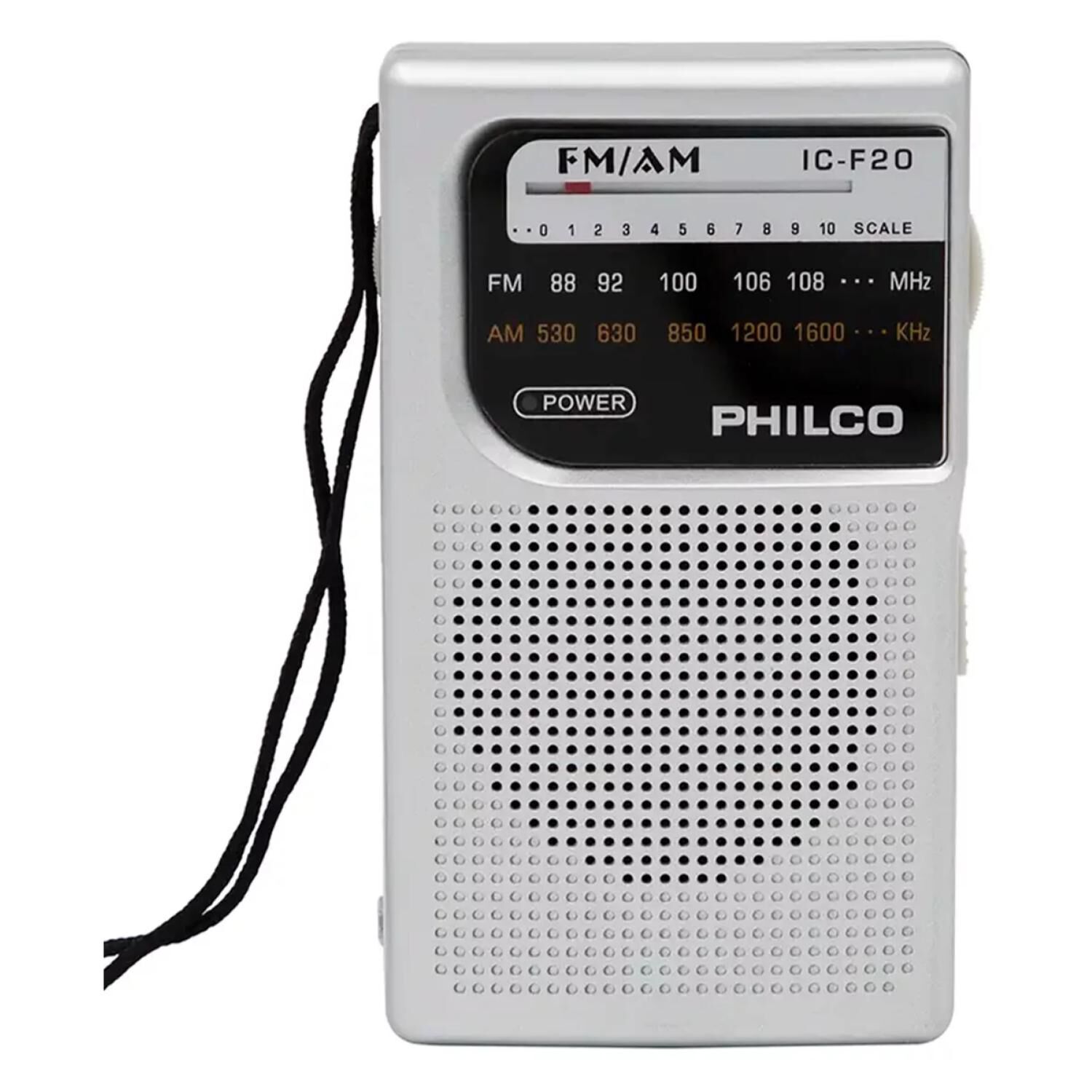 Radio De Bolsillo Retro Am Fm Gris Icf-20 image number 0.0