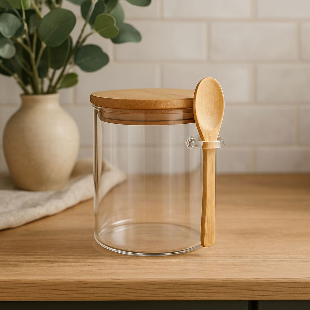 Frasco Contenedor Hermetico 700ml Vidrio 15cm Redondo Cuchara image number 3.0