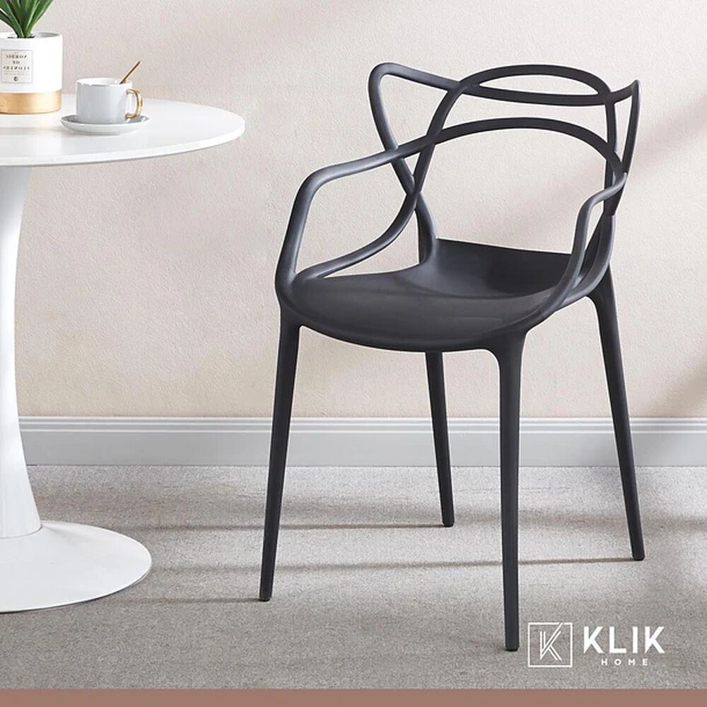 Mesa Restaurant 70x70 Tubo Metal Cubierta Mdf + 4 Sillas Master Negras image number 7.0