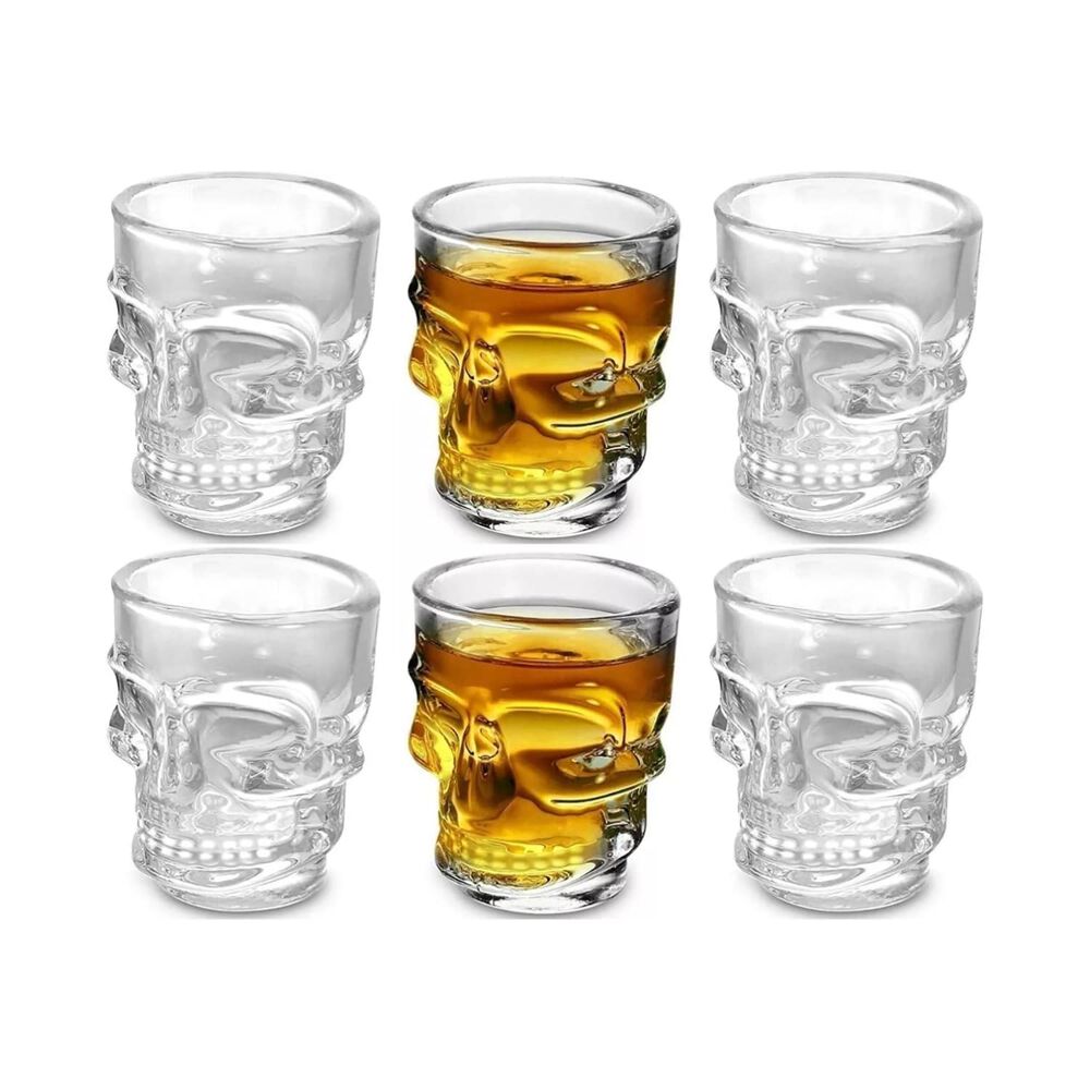Set 6 Vasos Shot Diseño Calavera 65ml Diversion Asegurada image number 0.0