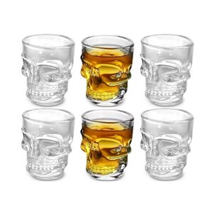 Set 6 Vasos Shot Diseño Calavera 65ml Diversion Asegurada