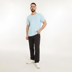 Polera Básica Slim Manga Corta Cuello Redondo Hombre Az Black