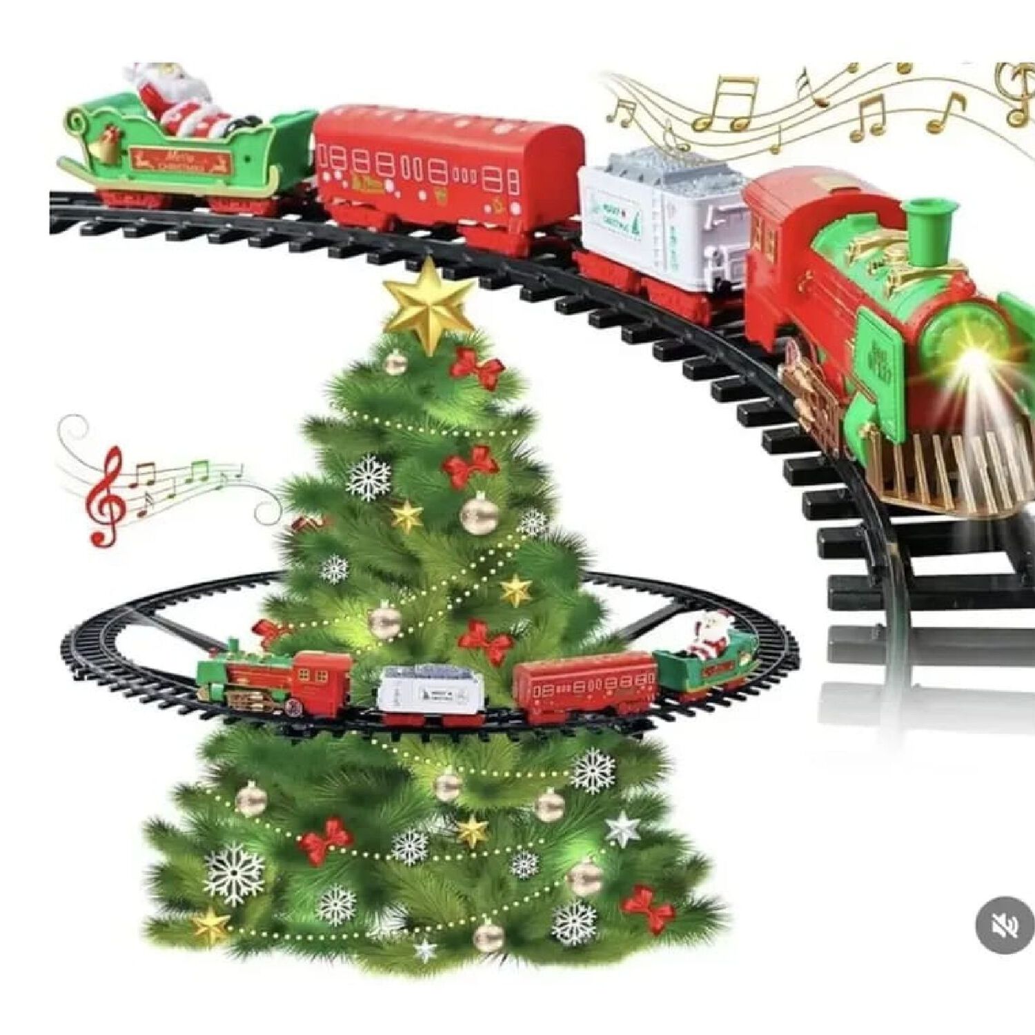 Tren Navidad A Pilas 89cm. image number 0.0
