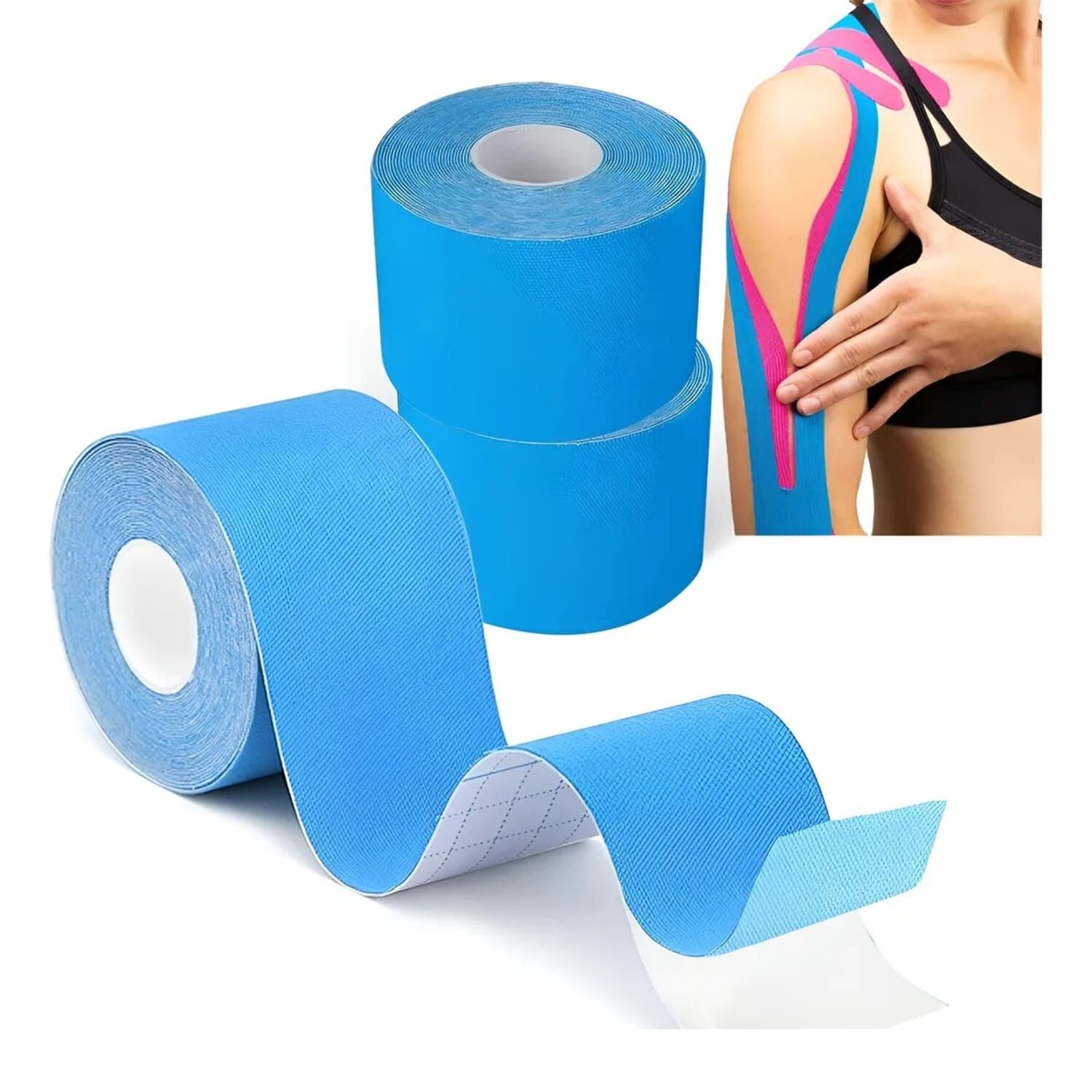 Pack X3 Cinta Kinesiotape Para Lesiones Musculares Fisio 5cmx5m image number 3.0
