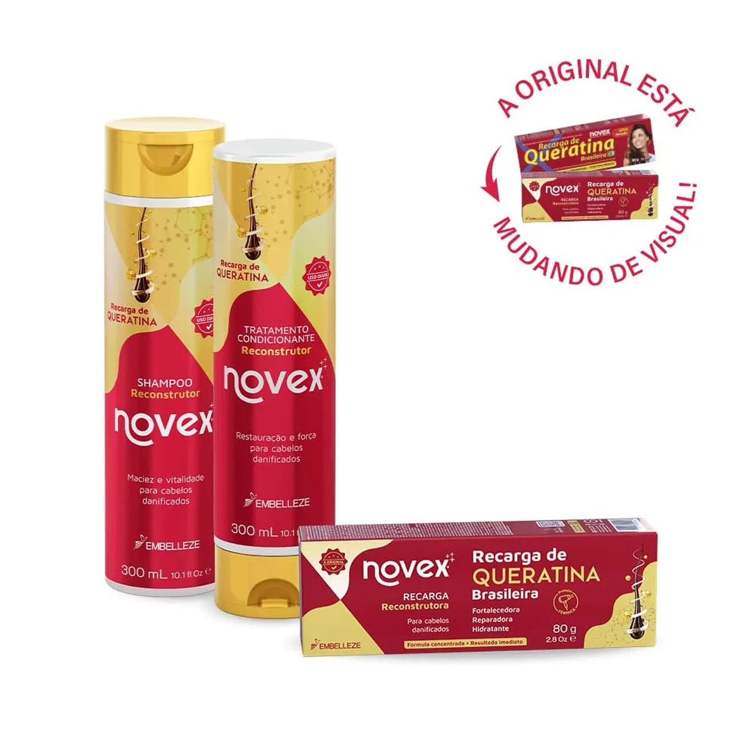 Shampoo Recarga De Queratina Novex 300ml image number 1.0