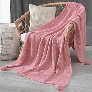 Manta Para Sof&aacute; Con Pomp&oacute;n