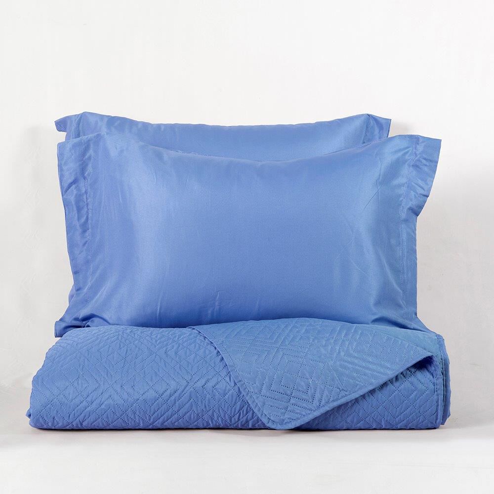 Cubrecama Quilt Cordoba Liso 2 Plazas Azul image number 3.0