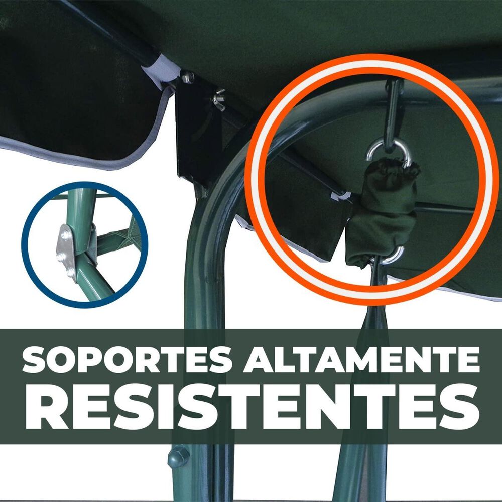 Silla Columpio Para Terraza Al Aire Libre Para 3 Personas image number 4.0