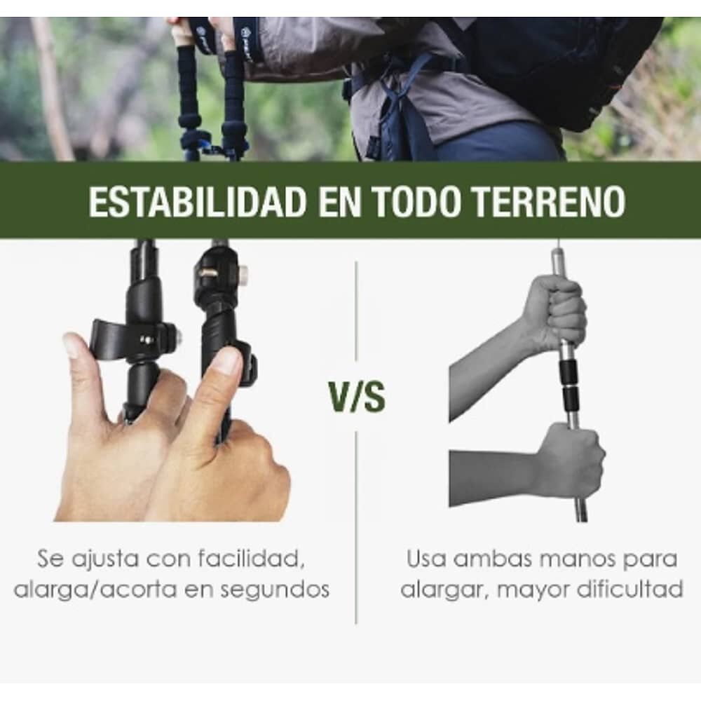 Bastones De Trekking Set De 2 Plegables Aluminio image number 6.0