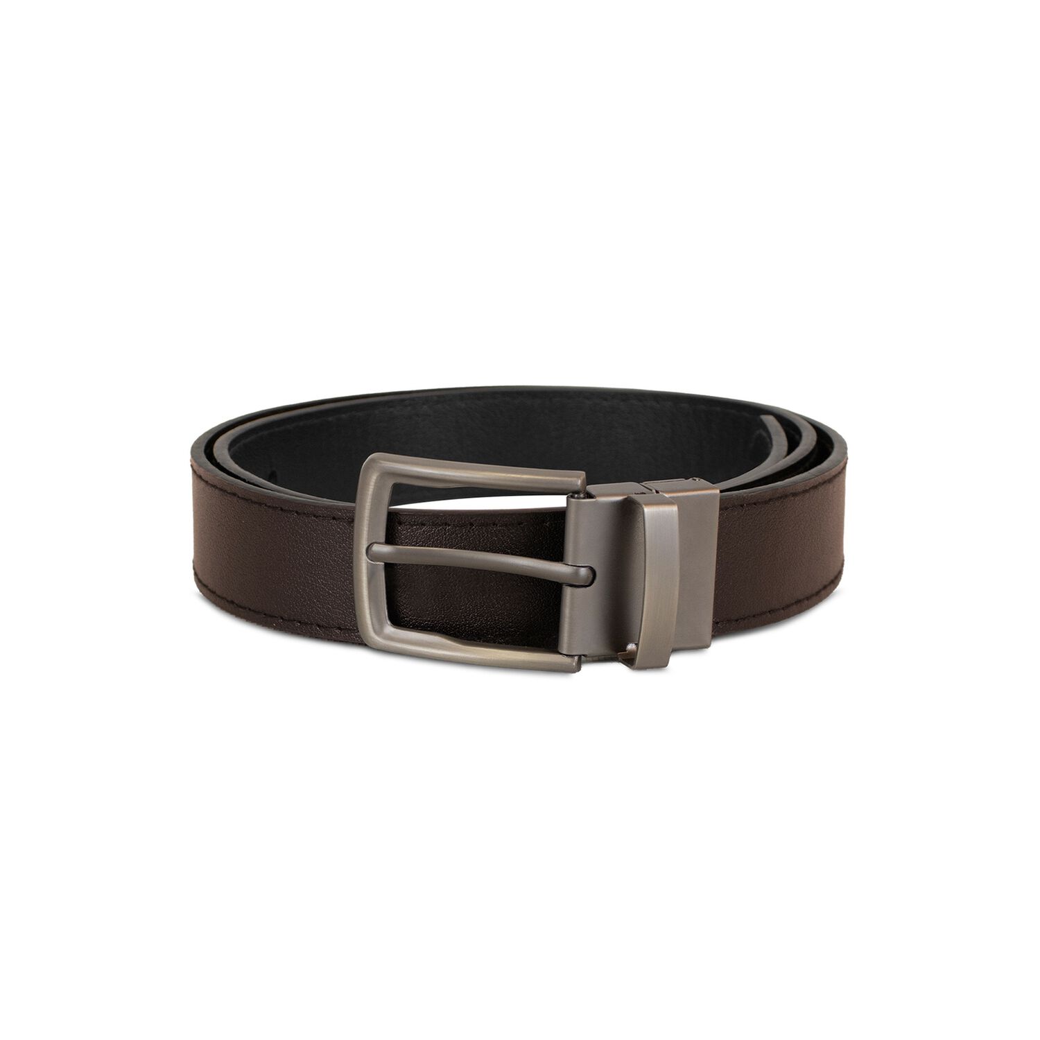 Cintur&oacute;n Hombre Reversible Negro Caf&eacute; Hebilla Giratoria Carven image number 6.0