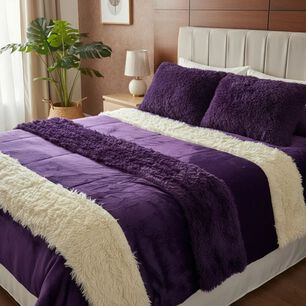 Cubrecamas Combinado Polar/chiporro 2 Plazas - Morado