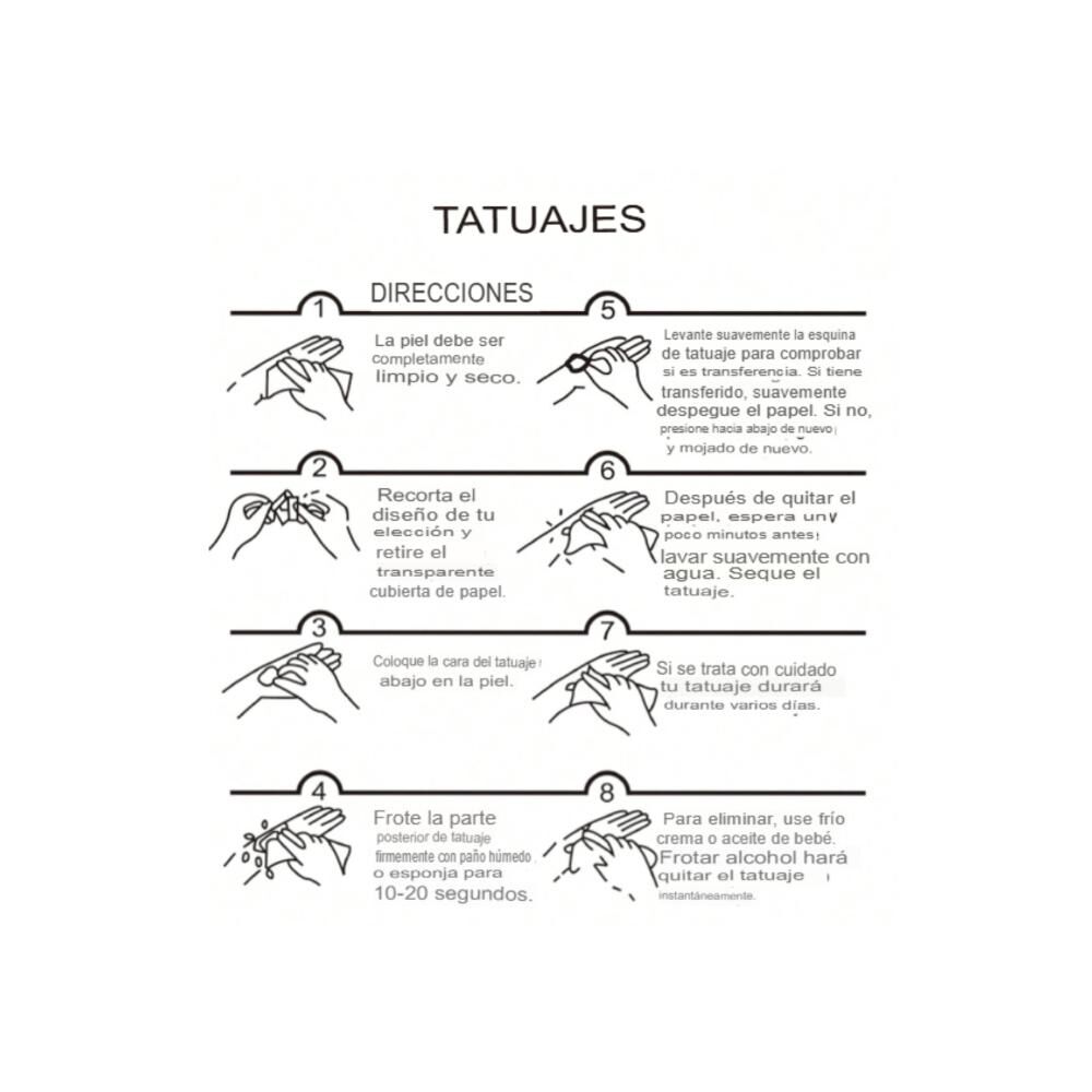 Pegatinas Tatuajes Temporales Impermeables Diseños Top 2024 image number 11.0