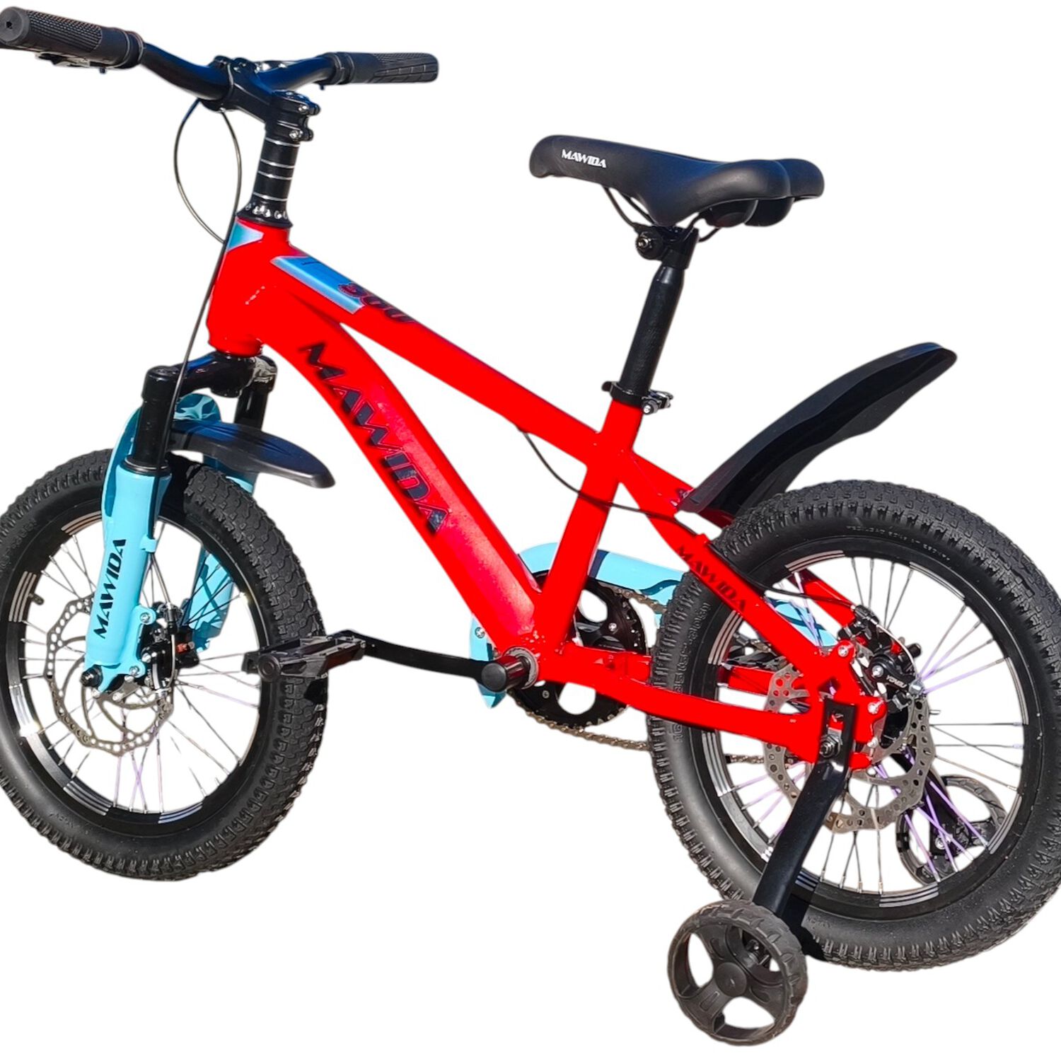 Bicicleta Aro 16 Mawida Con Freno Disco Rojo Celeste image number 4.0