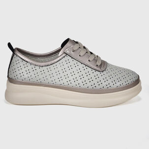Zapatilla Cuero Jenaras Gris