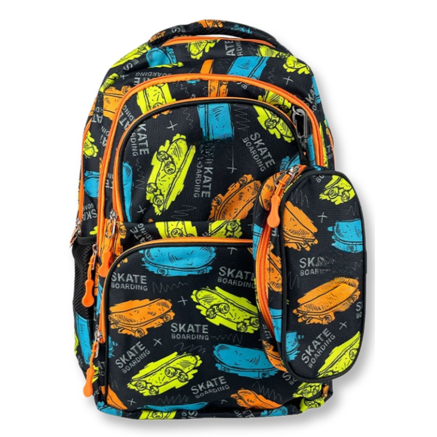 Pack Mochila Lonchera Estuche 45cm Juvenil Y Escolar Yellow Skateboards image number 3.0