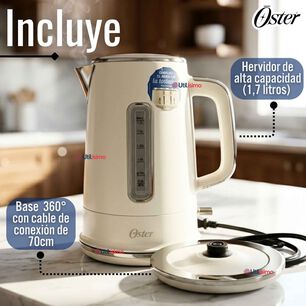 Hervidor El&eacute;ctrico Oster De 1.7 Litros Para T&eacute; Caf&eacute; E Infusiones Bvstkt8107om-052