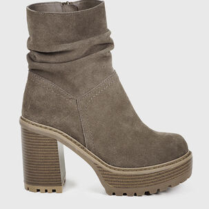 Botín Cuero Damas Taupe