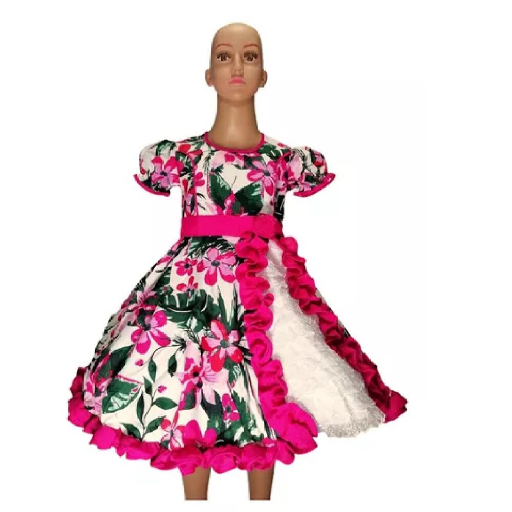 Vestido Huasa- Chinita Kid Talla 2 4 6 8 - Fucsia image number 0.0