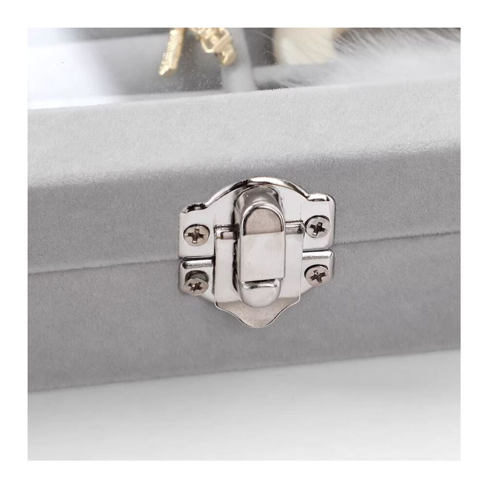 Cosmetiquero Caja Organizador De Joyas Portatil Gris image number 5.0