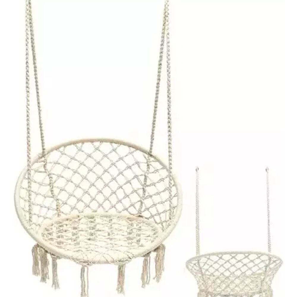 Silla Colgante Terraza Columpio Hamaca Macrame Hogar Jardin image number 2.0