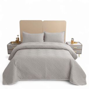Colcha De 1.5 Plazas Cobertor Para Cama 180cm X 230cm Quilt De Verano Cubrecama Color Gris Claro