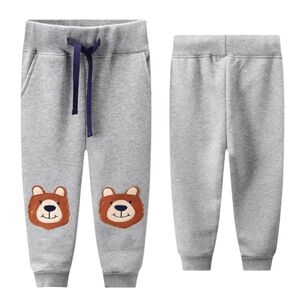 Pantal&oacute;n Buzo Ni&ntilde;o 100% Algod&oacute;n Jump Kids Gris Claro Oso