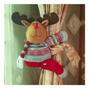 Mu&ntilde;eco Adorno De Navidad Para Cortina Reno