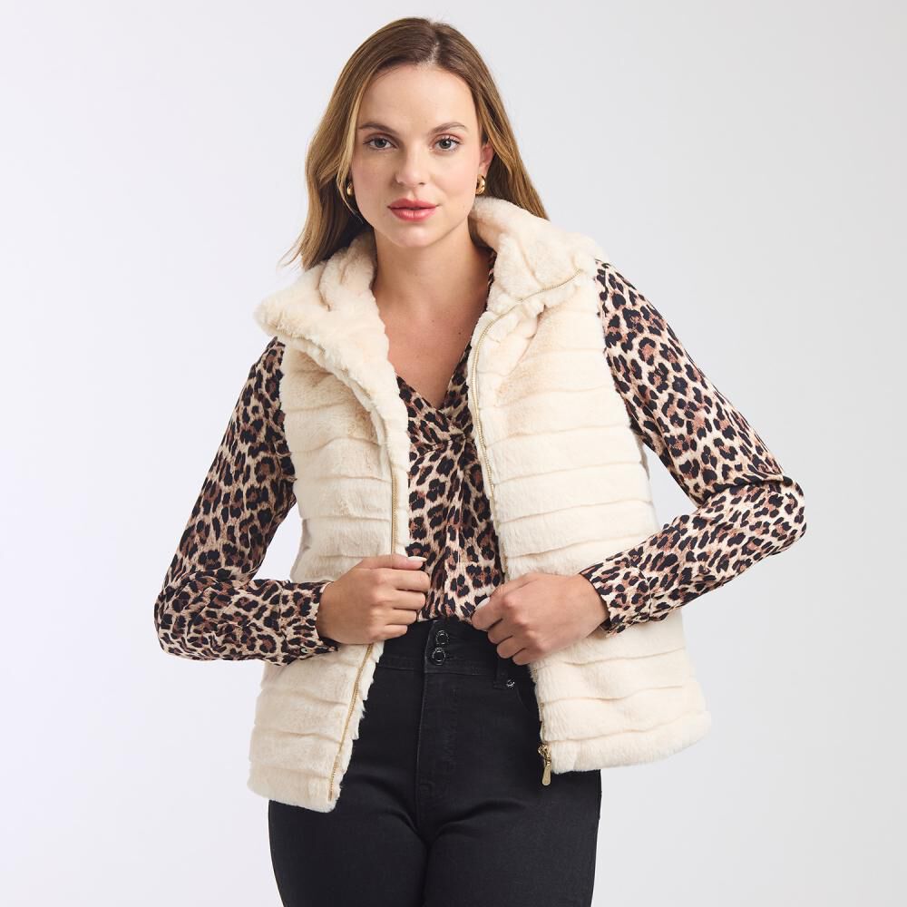 Chaqueta Fashion Regular Sin Mangas Cuello Alto Mujer Kimera image number 0.0