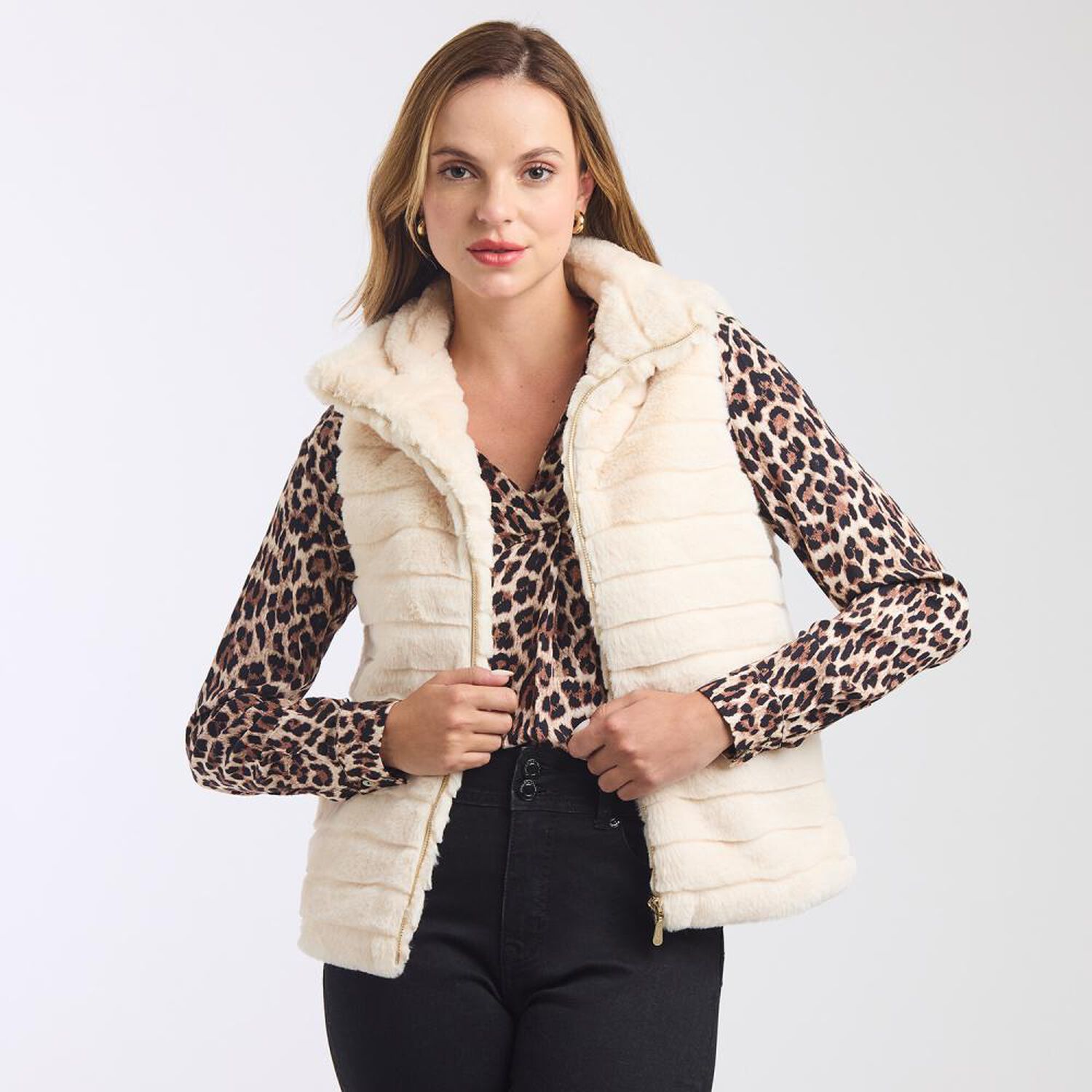 Chaqueta Fashion Regular Sin Mangas Cuello Alto Mujer Kimera image number 0.0