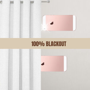 Cortina Engomada Termica 100% Blackout De Tipo Lino