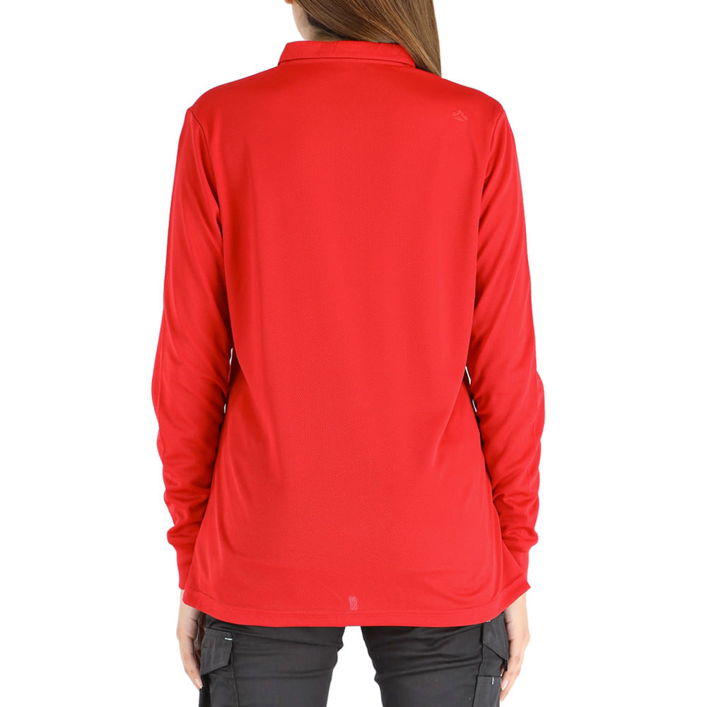 Polera Cooldry Quebec Manga Corta Rojo Mujer image number 2.0